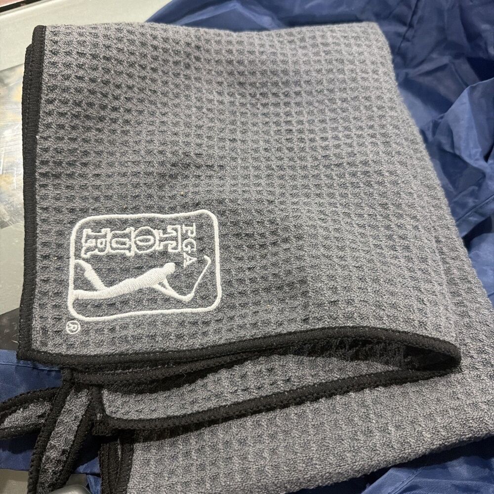 PGA TOUR 38 x 16 In Microfiber Golf Waffle Texture Towel Gray